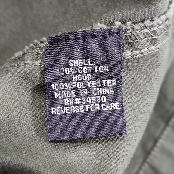 Jason Maxwell Womens Green  & Gray Jacket Size Med Button Front Hooded Gorpcore - Picture 8 of 10